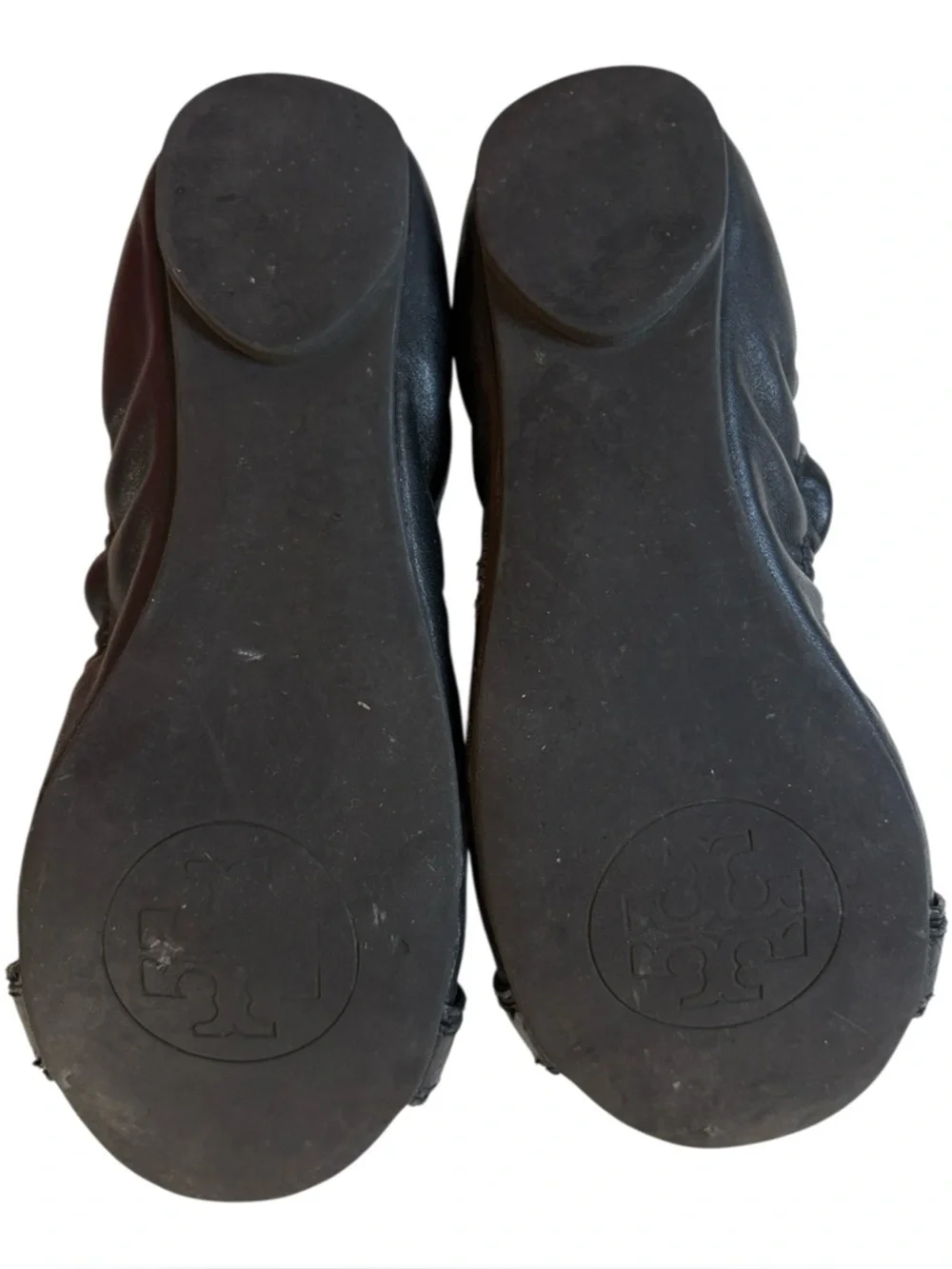 Tory Burch Leather Ambrose Ballet Flats Black Size 7